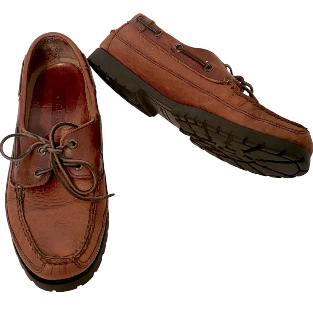 SPERRY Saddle Tan Leather Boat Shoes Size 9.5M